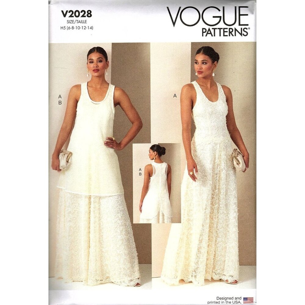 Vogue V2028 Misses 6 to 14 Dress and Overskirt Uncut Sewing Pattern